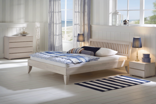 Wood-Line Hasena Bett Buche massiv weiss 