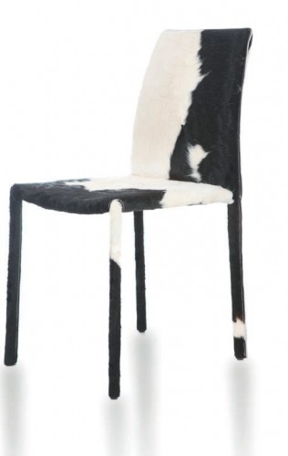 Vacca Stuhl  aus echtem Kuhfell schwarz 