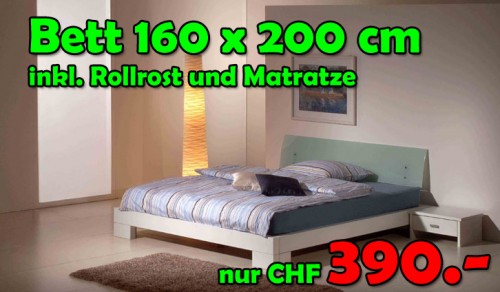 Viktoria Bett Set inkl. Lattenrost Matratze 2 Nachttische 